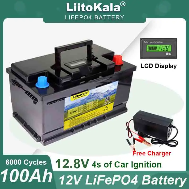 LiitoKala 12V/12.8v 310Ah 280Ah 120AH 100Ah LiFePO4 Battery Lithium Iron Phosphate Batteries Touring car 14.6V Charger Duty-free