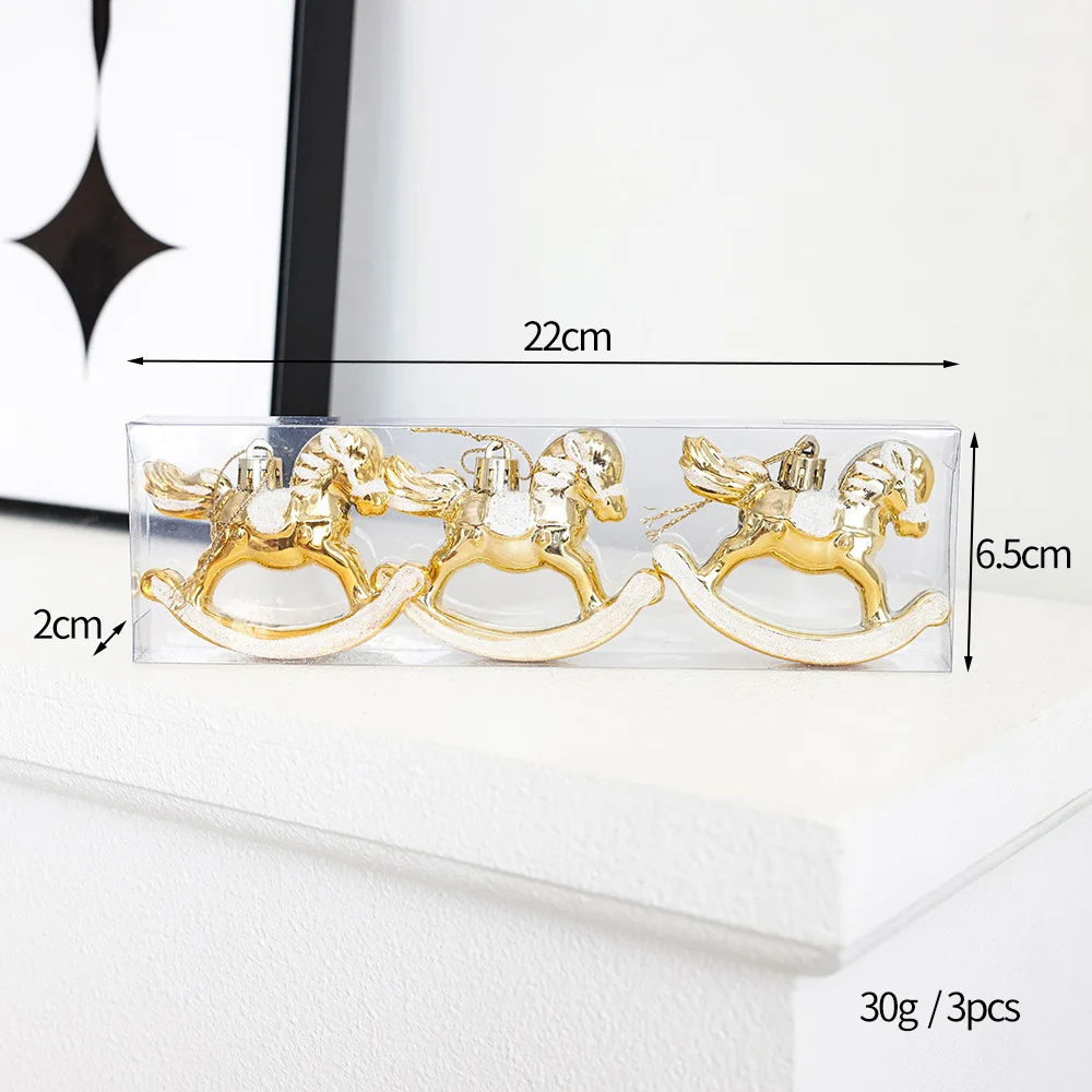 Weihnachts baum dekoration Pony Plastik beschichtung Schaukel pferd Anhänger Wohnkultur hängen Neujahrs geschenk Weihnachts schmuck – Detail 5