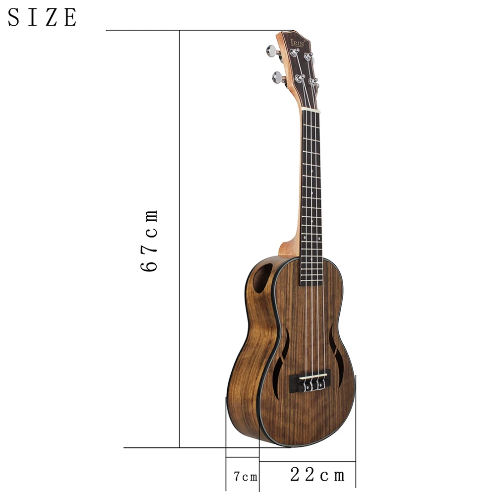 Ukulele Walnut Soprano Ukulele, 4 cordas guitarra havaiana, mini guitarra, iniciante, crianças presente, instrumentos musicais de cordas, 26\