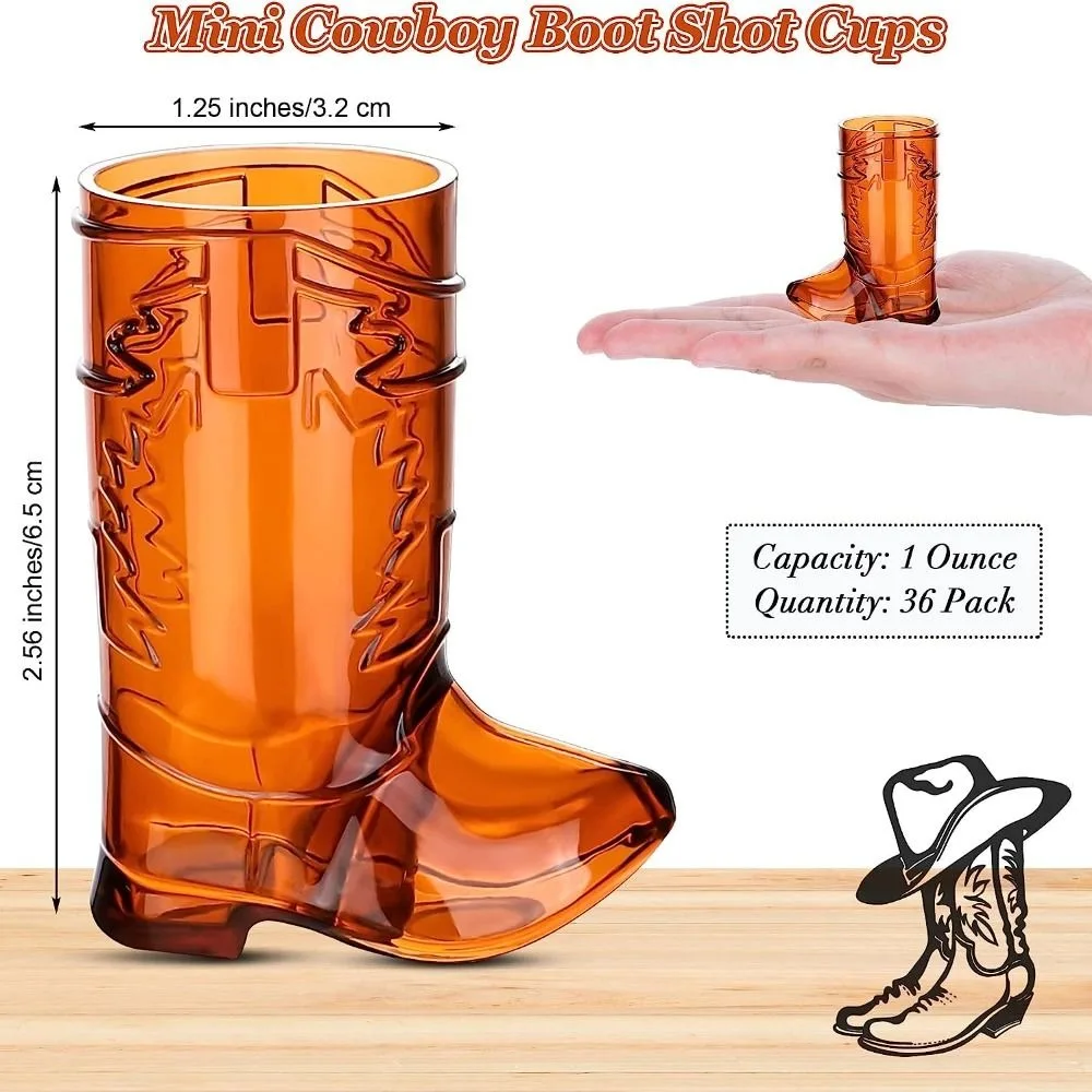 10 Stuks Creatieve 1 Oz Mini Cowboy Laars Bril Plastic Transparante Western Cowboy Glazen Drinkbekers Buiten