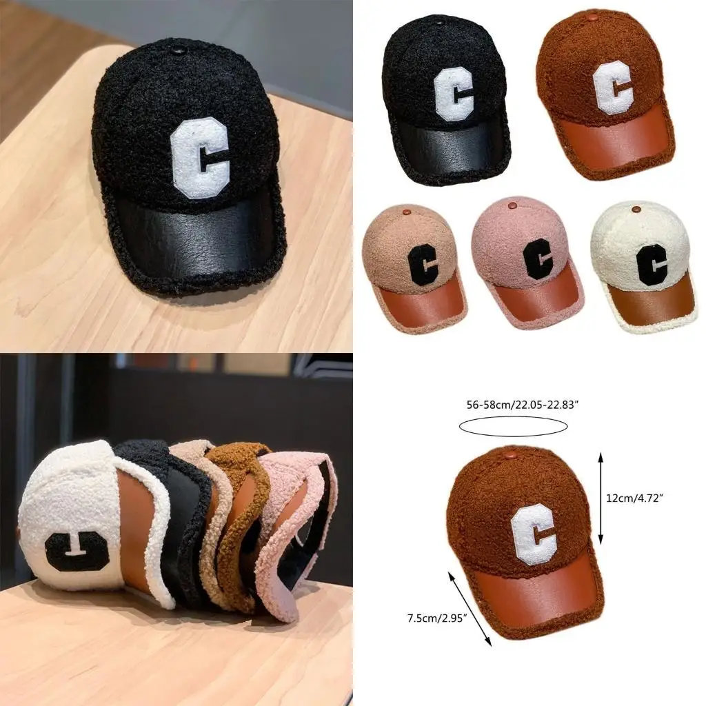 

652F Solid Color Baseball Cap Peaked Cap Outdoor Letter C Baseball Cap for World Football Day International Basketball Day