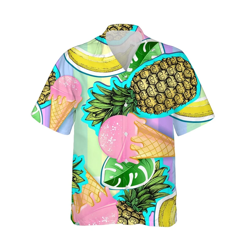 

Tropic Floral Hawaii Shirts Banana 3d Print Shirts Men Fashion Oversized Blouse Men's Lapel Shirt Beach Camisas Men's Clothing