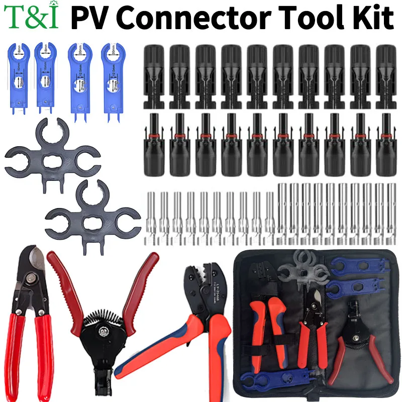 Solar Crimper Tool-Solar Panel Cable Installation Kit with Solar Crimper,Spanner Wrench Tool for AWG14-10 2.5/4/6mm² PV Cable