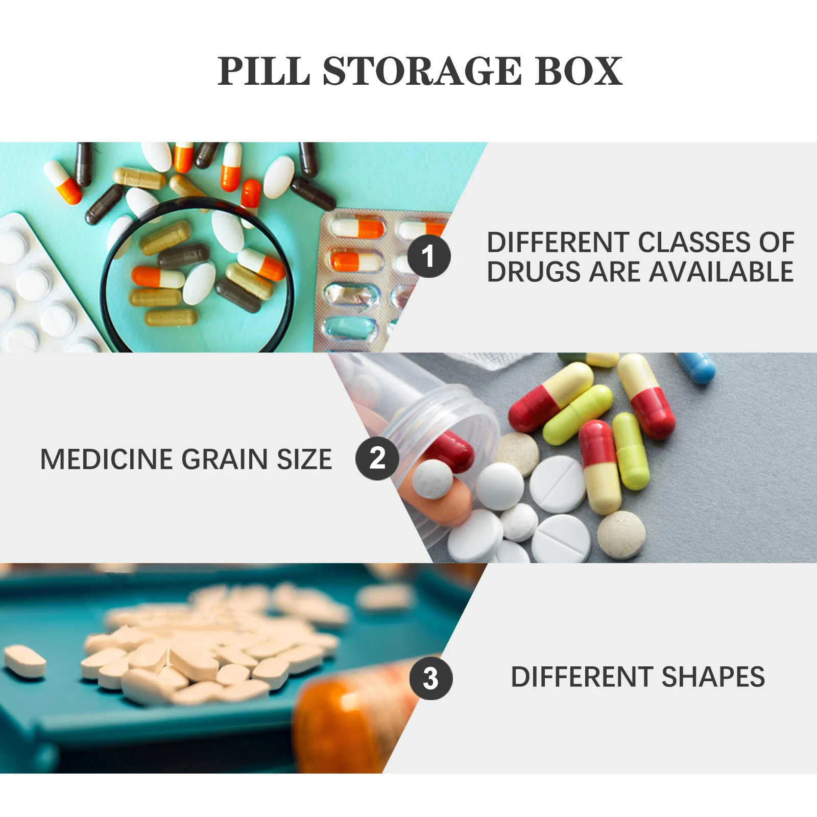 2 قطعة علبة حبوب السفر المحمولة الطب المنظم 6 مقصورات صندوق تخزين حبوب أسبوعية موزع مانعة للتسرب #6