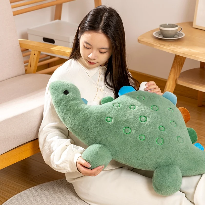 Almohada de peluche de dinosaurio sentado de dibujos animados, almohada de felpa de Animal de alta calidad, regalo de decoración del hogar para niños y niñas, nuevo