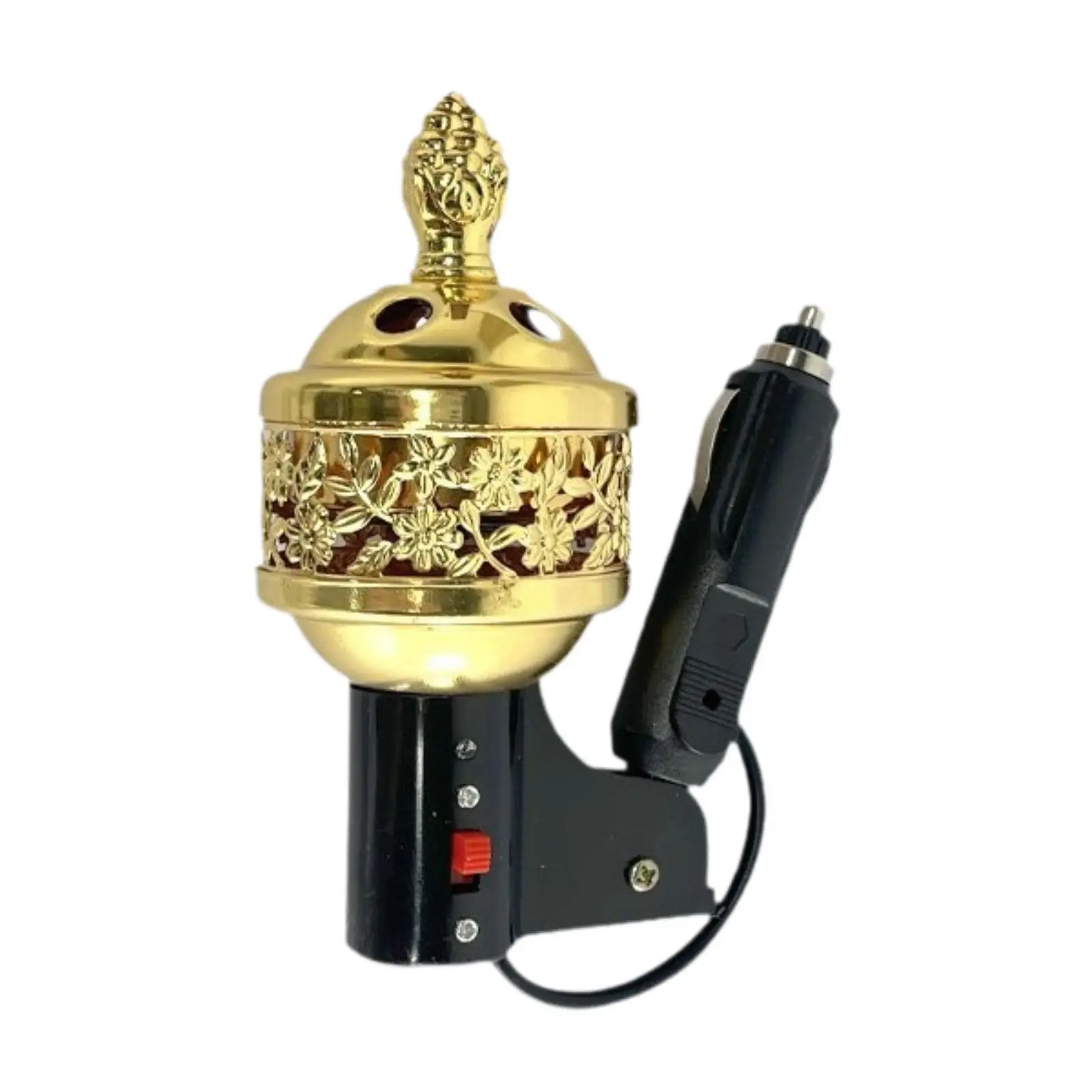 Automotive Decorative Car Incense Burner Electric Metal Fragrance Diffuser Portable Scent Furnace for Fresh Cabin