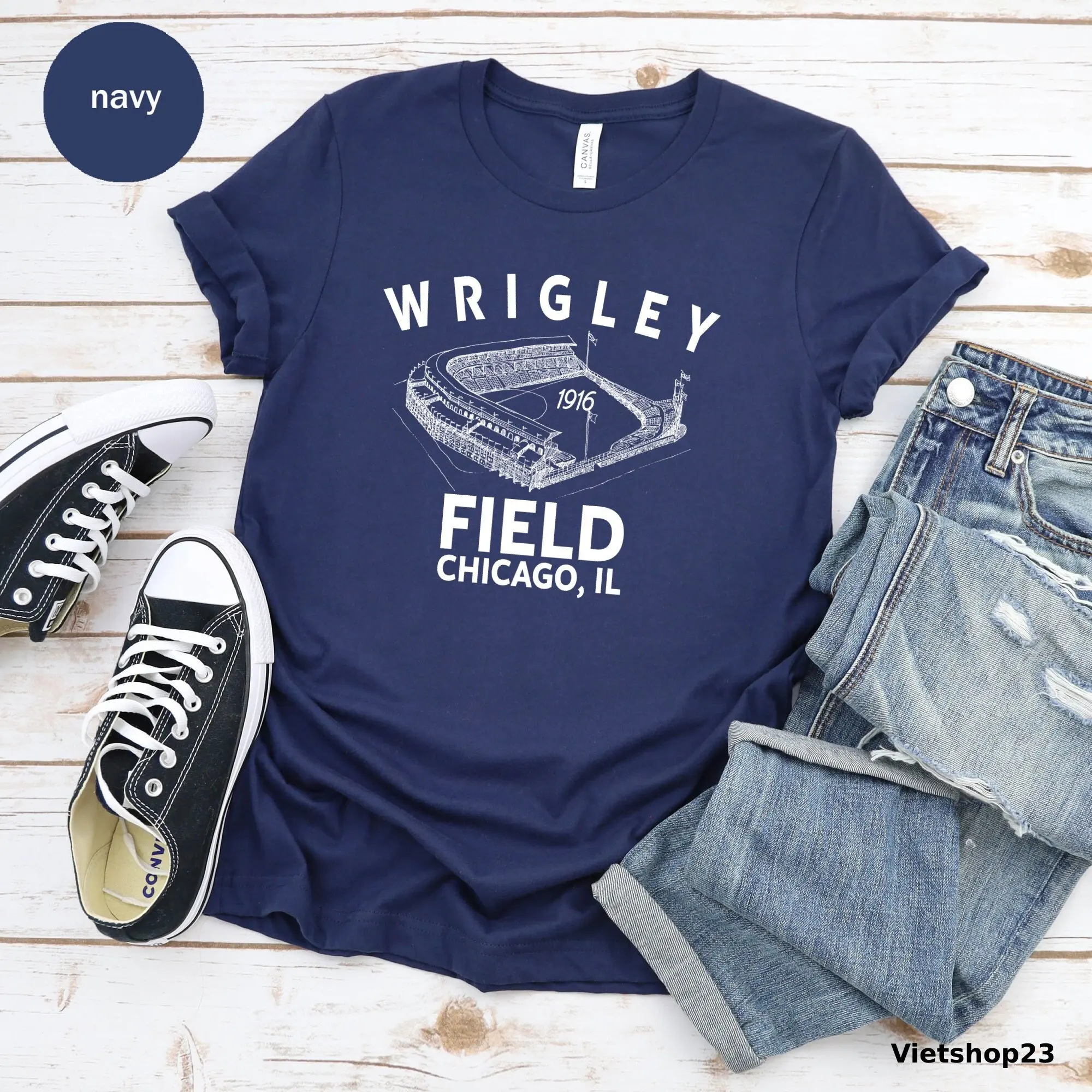 Wrigley Field 1916 Unisex T-shirt, Baseball Lover Tee, Baseball Fan, Baseball Stadium Tee, Wrigley Field Shirt