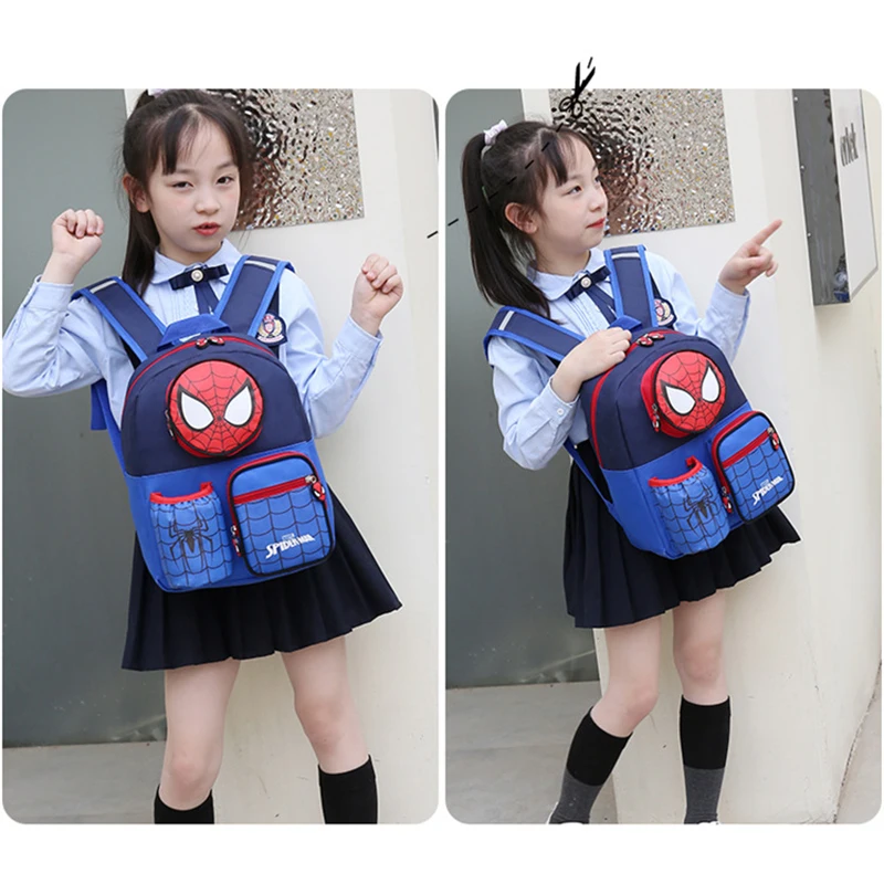 Marvel Spider-Man Backpack for Students Spider Man Design Kindergarten Kids School Bag Teenagers Breathable Travel Knapsack Gift