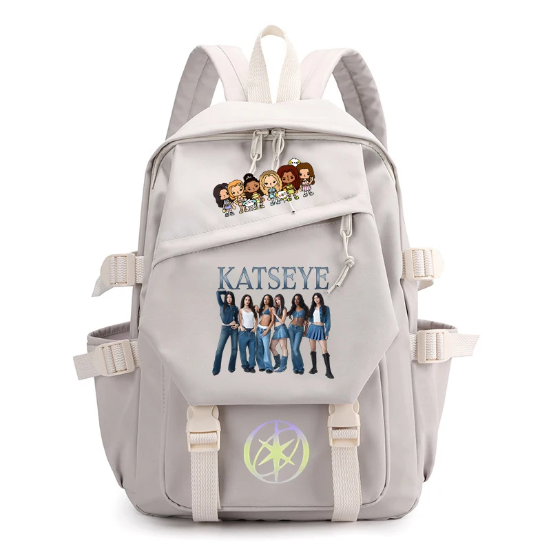 Korean Style KATSEYE Backpack For Women Packsack Multi-function Durable Students Bookbag Girls School Bags Teenager Travel Bags