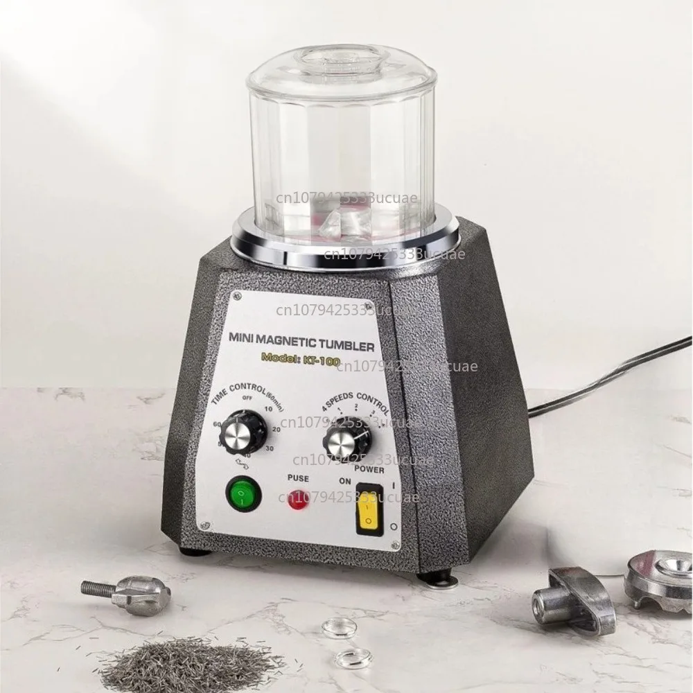 KT-198 Magnetic tumbler jewelry polishing machine Mini metal finishing machine Finishing machine AC 220 V gold precision parts 