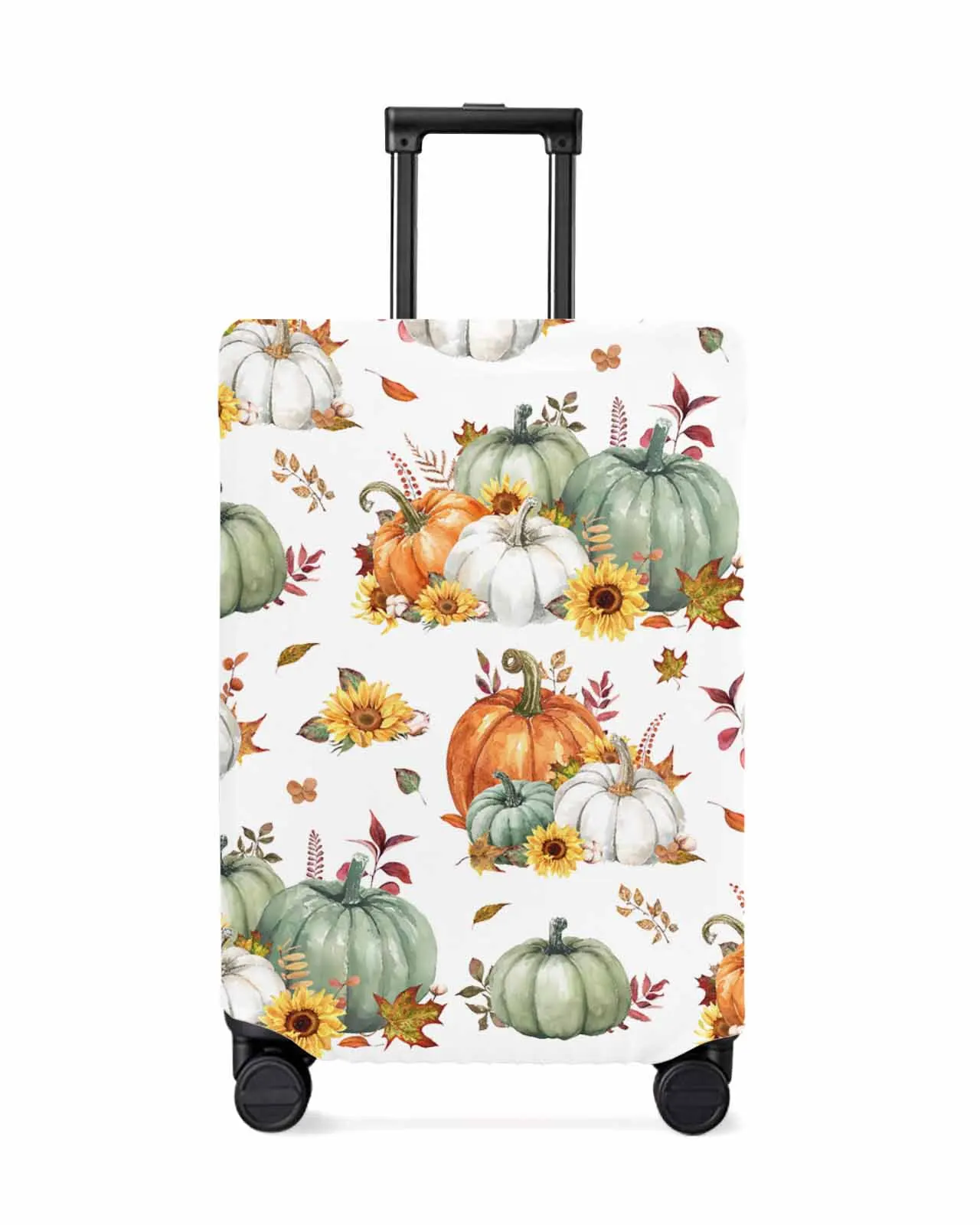 

Thanksgiving Autumn Leaves Sunflower Pumpkin Luggage Cover Elastic Baggage Cover For 18-32 Inch Suitcase Case Dust Cover