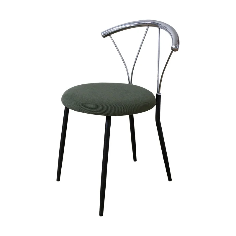 #Nordic Internet Celebrity Creative Stainless Steel Dining Chair Cloth Upholstery Vintage Modern Simple Design Disassembly