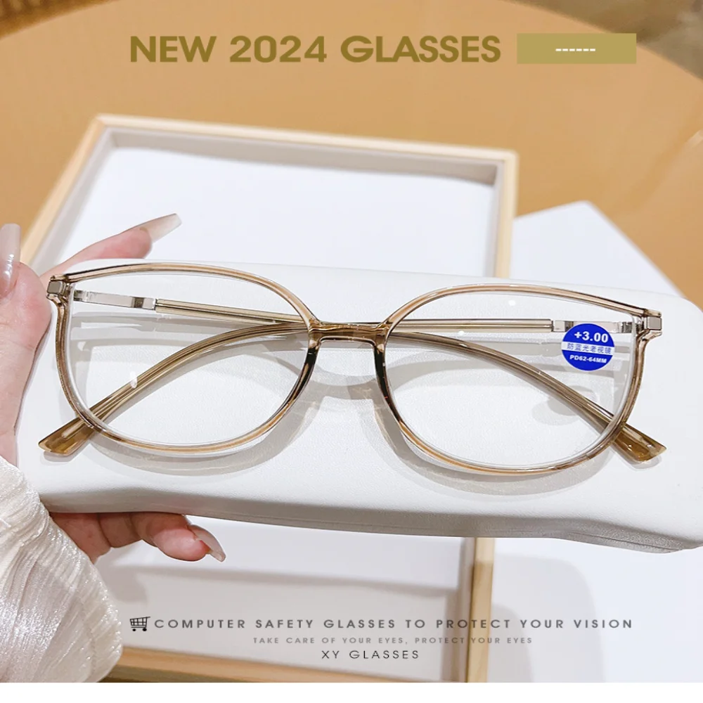 Cat Eye Trend Glasses Big Frame Anti-Blu-Ray Reading Glasses Computer Glasses Ultra-Light Glasses Frame Prescription Glasses