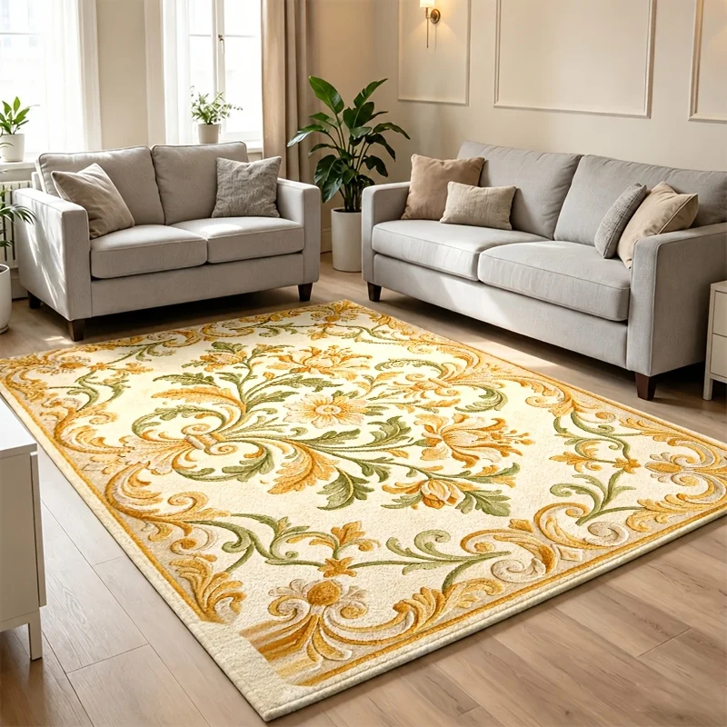 Forest Deer Botanical Pattern Area Rug Warm Retro Art Decor Carpet Floor Rug for Bedroom Housewarming Party Ornament Decor Gift - view 2