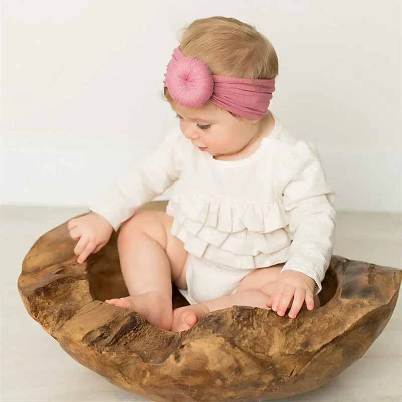Kawaii headband de algodão para recém-nascidos e do bebé, turbante, acessórios para o cabelo, macio, bonito