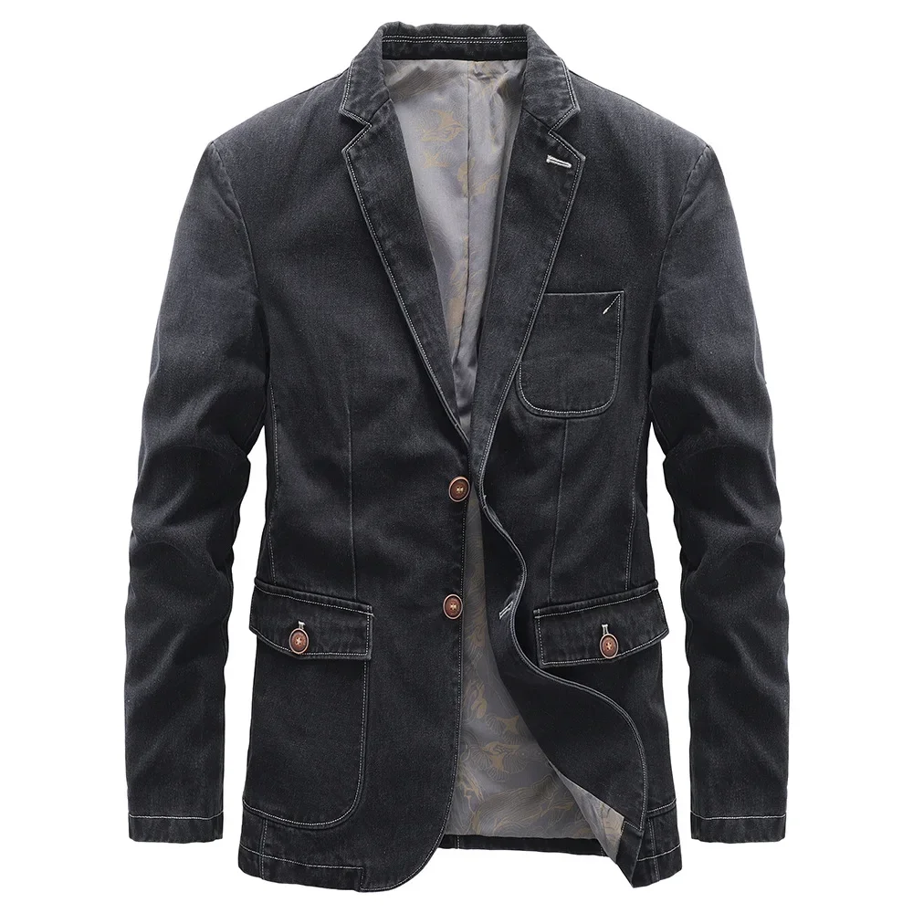 

MAIDANGDI 2024 new men thin jacket jacket business leisure middle-aged young handsome slim fit small suit spring autumn denim