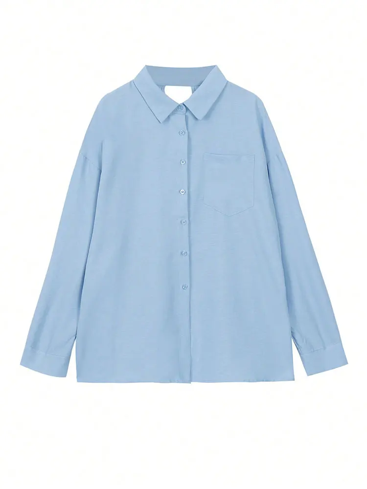 Новая женская элегантная рубашка с длинным рукавом и пуговицами сзади, модная одежда, блузка на распродаже