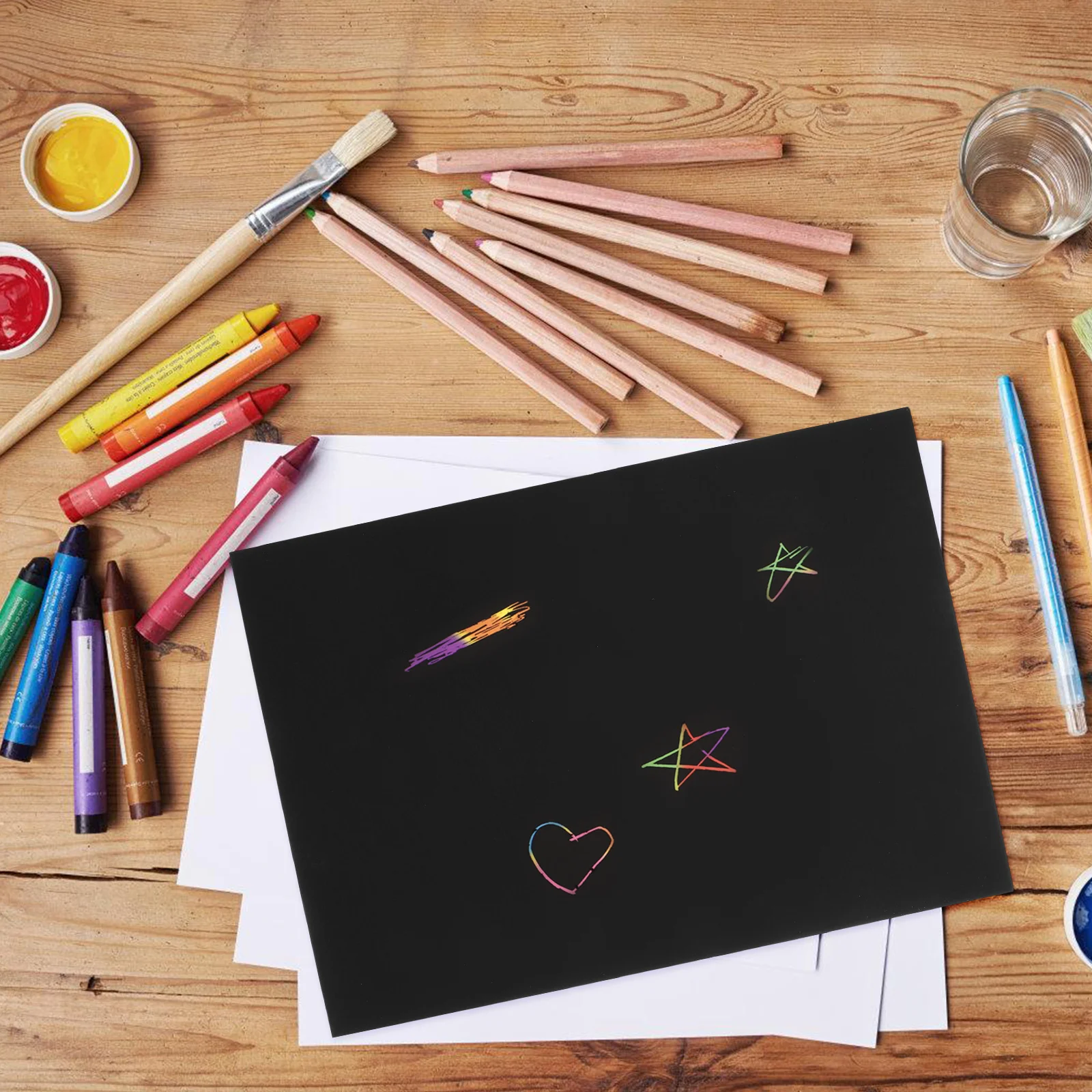 

100pcs 100 Sheets Paper Funny Scratch Painting Drawing Colorful Scraping Bulk Papers Kids Art Craft Supplies Painting