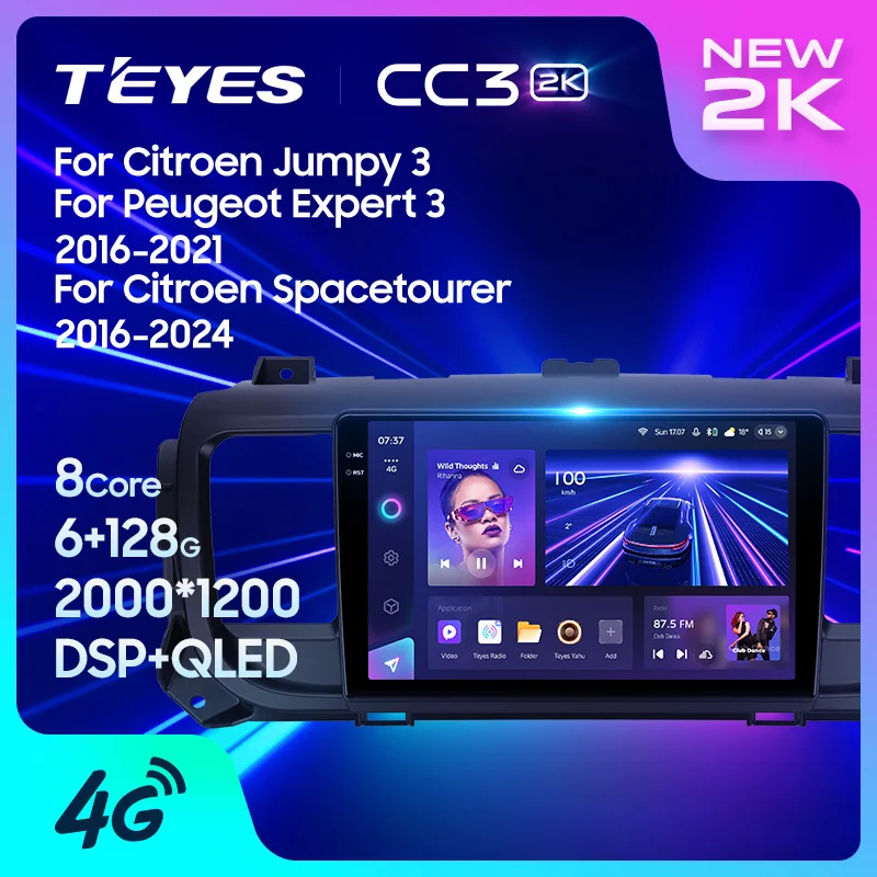 TEYES CC3 2K Le meilleur lecteur multimédia pour Citroën Jumpy, Spacetourer et Peugeot Expert (2016–2024)