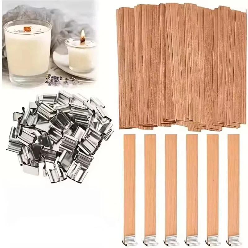 10/30 Stück Holzdochte für DIY Aromatherapie-Kerzen, Hochwertige Rauchfreie Holzspäne, Handgemachtes Kerzenherstellungs-Zubehör