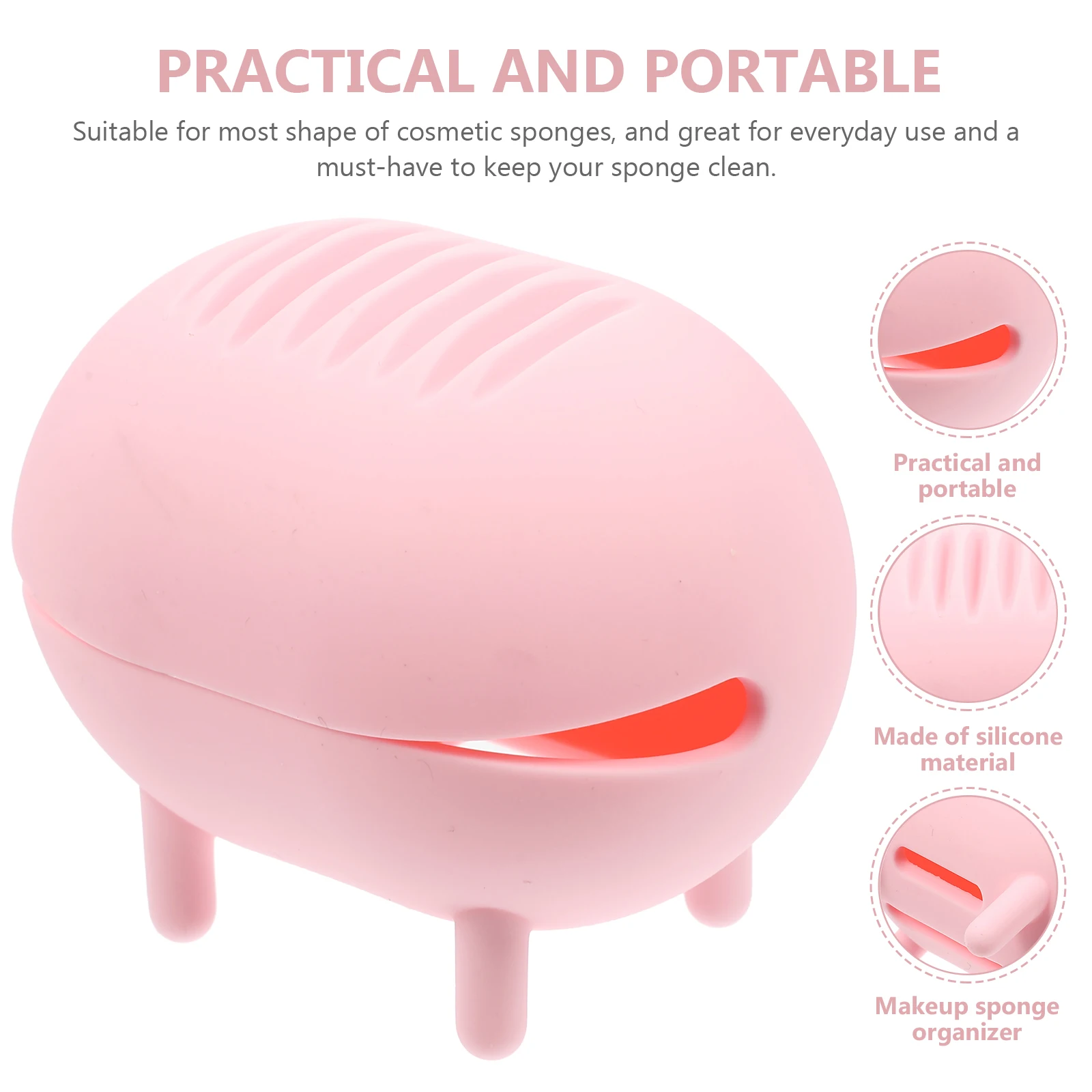 

Durable Portable Silicone Makeup Sponge Holder Travel Foundation Box Breathable Makeup Sponge Container Organizer Case