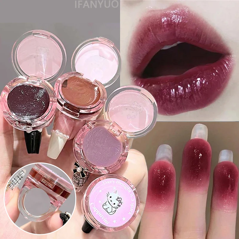 Crystal Grape Mirror Glassy Cute Ring Lipstick Hydrating Sheer Glitter Tint Lip Balm Niet-kleverige voller lipgloss Koreaanse make-up
