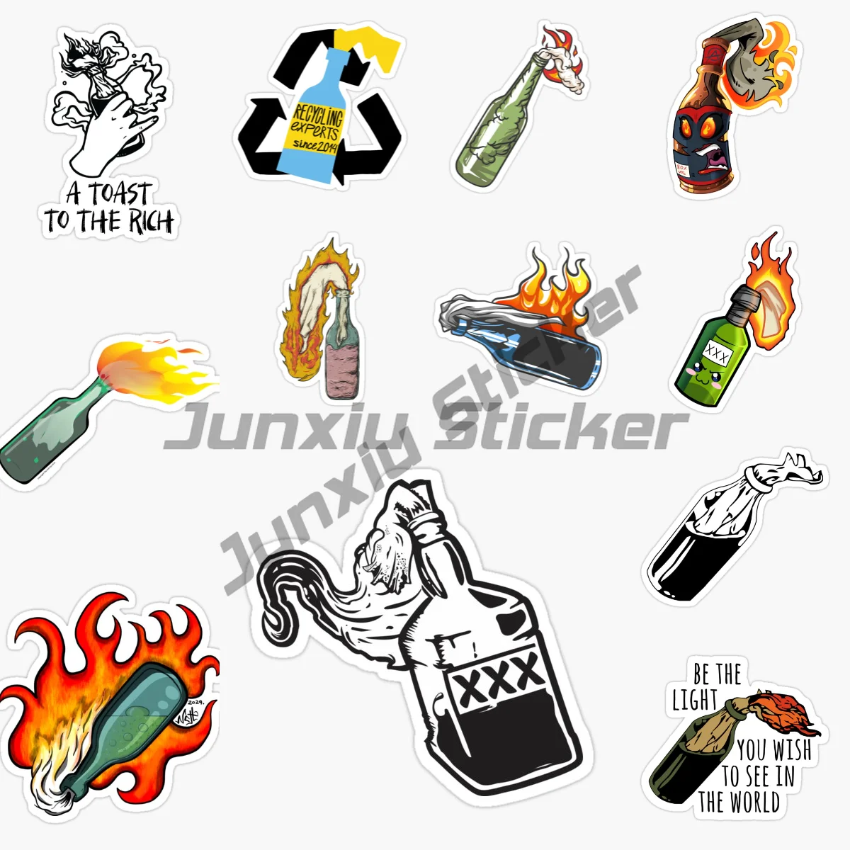 

Molotov Cocktail Car Sticker Creative Laptop Racing Motorcycle Vinyl Camper Car Window Glass Truck Decal Accessories