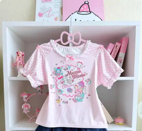 Mezzopiano Japanese Teenage Girl Dress Replica Vintage T-shirt Top