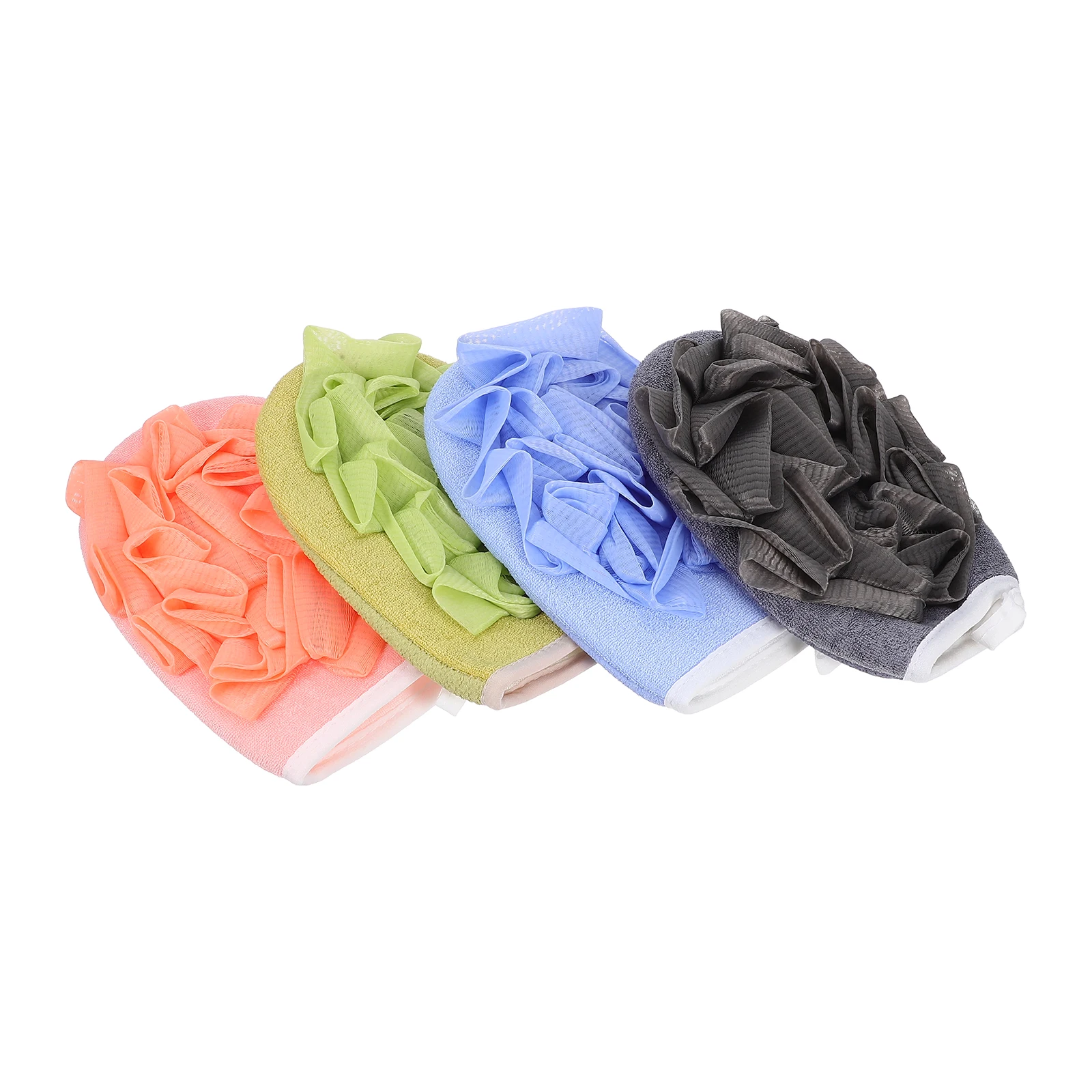 

4 Pcs Bath Towel Ball Shower Scrub Gloves Green Gray Thick Foaming Skin Friendly Scrubber Bubble Maker