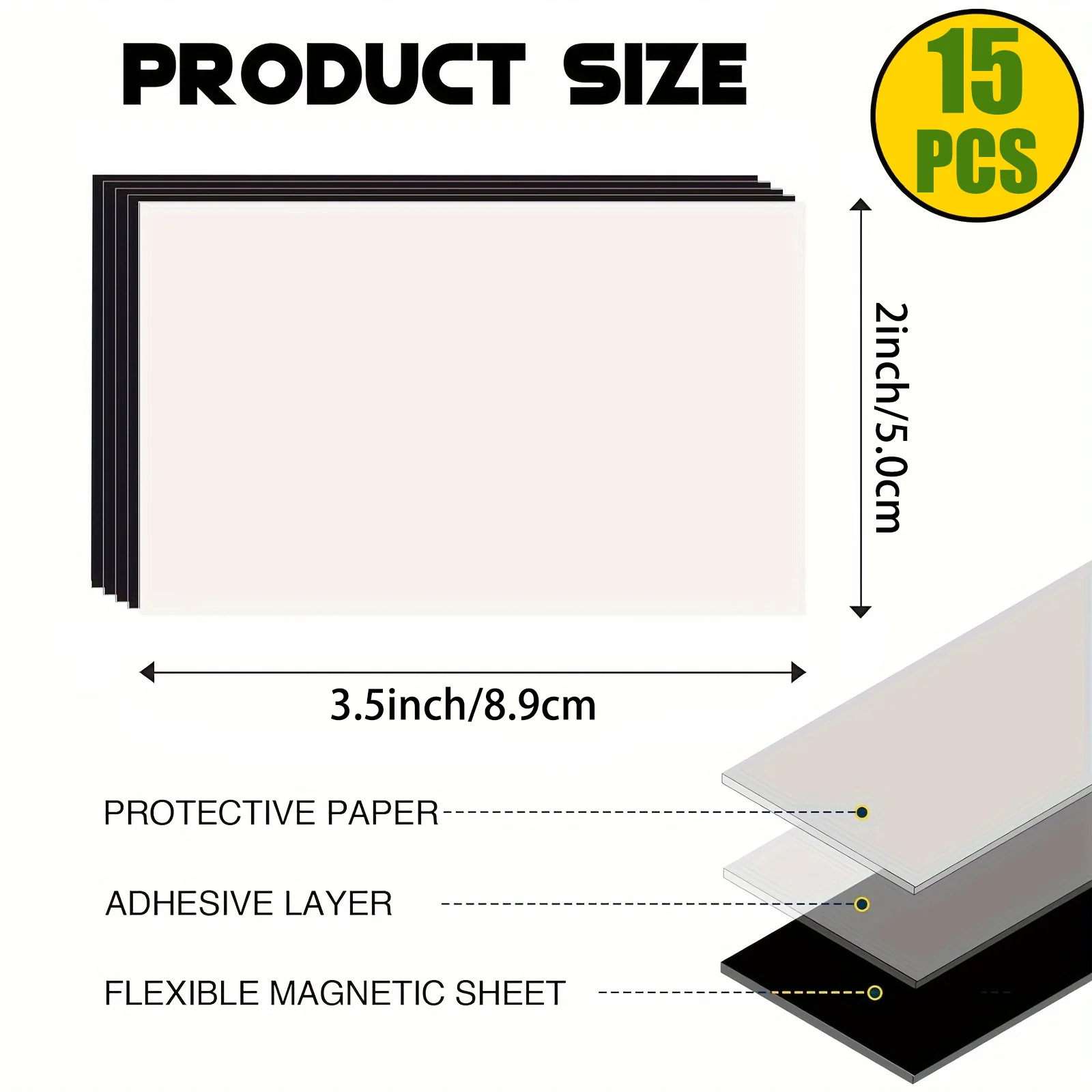 2x3.5 Inch 20 Pcs of Business Card Adhesive Backing Magnetic Sheet, Flexible Self-Adhesive Magnetic Sheets, Custom Business Card