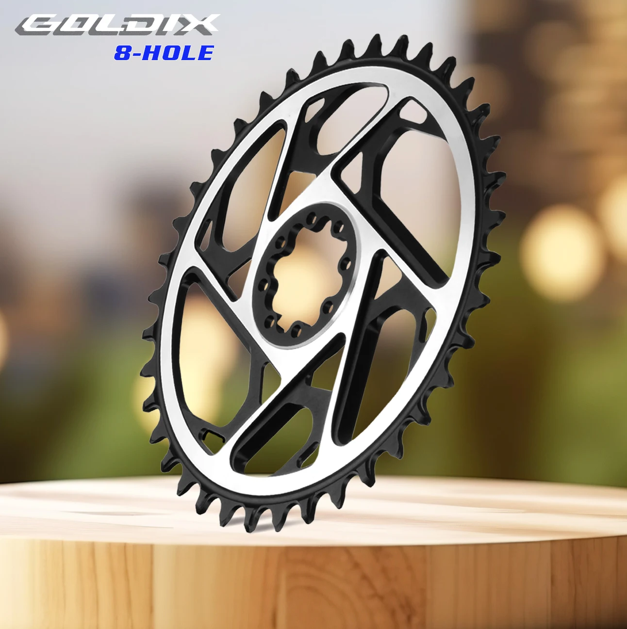 GOLDIX 3mmオフセット 8ボルトMTBチェーンリング CNC中空ナローワイド