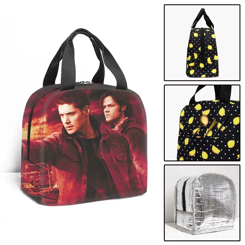 Classic Popular Supernatural Student Work Lunchbox Thermal insulation Food Lunch Bag 3D Printed Portable Handbags Ice Bags