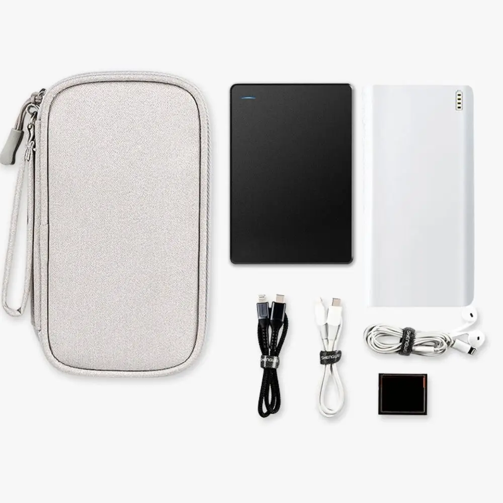 Multifunction Double Layer Digital Storage Pouch Portable Travel Data Cable Storage Bag Waterproof Headphone Hard Disk Organizer