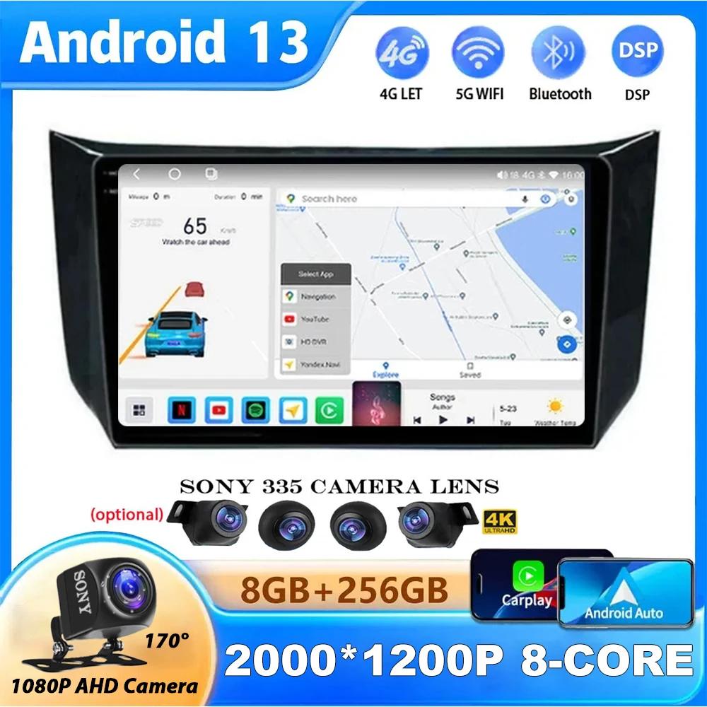 

2K QLED Android 14 For Nissan Sylphy B17 Sentra 12 2013 2014 2015 2016 2017 2018 Car Stereo Multimedia Player Navigation