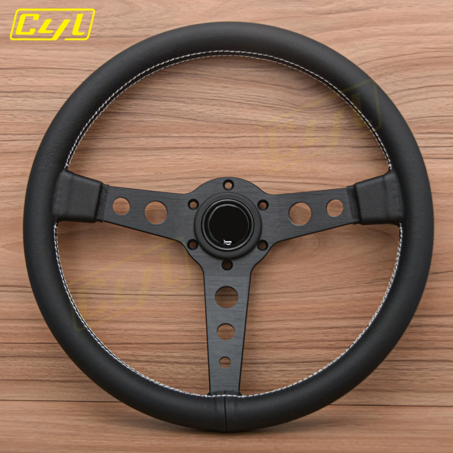 Автомобильные аксессуары JDM, черное кожаное рулевое колесо JDM прототип, Гоночное игровое рулевое колесо 14 дюймов