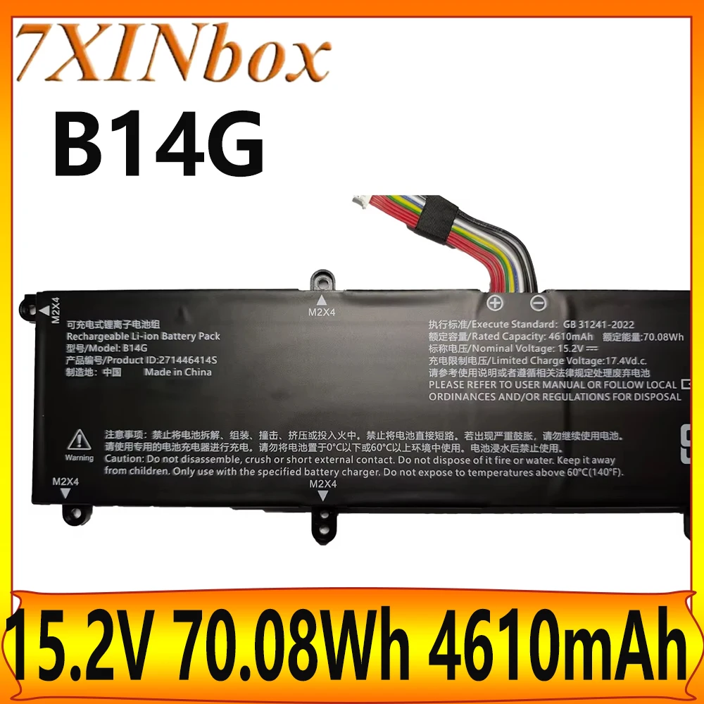 

7XINbox B14G 15.2V 70.08Wh 4610mAh Laptop Battery For Tongfang Chaorui L860-T2 271446414S 12holes 12Lines