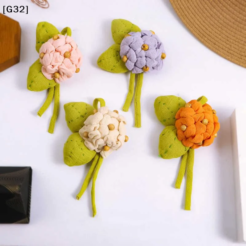 Cotton And Linen Hydrangea Brooch Fabric Three-dimensional Flower Brooch Cute Diy Handcrafted Accessory[G32]