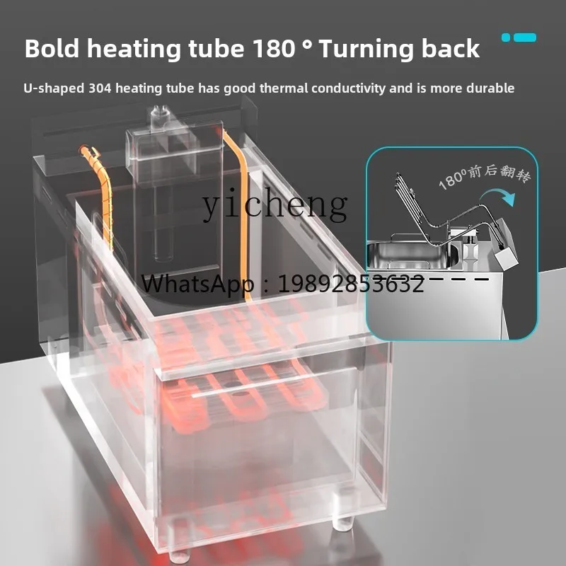 Freidora Eléctrica A1 Comercial, Freidora Automática con Elevación, Freidora Inteligente de Cilindro Simple y Doble