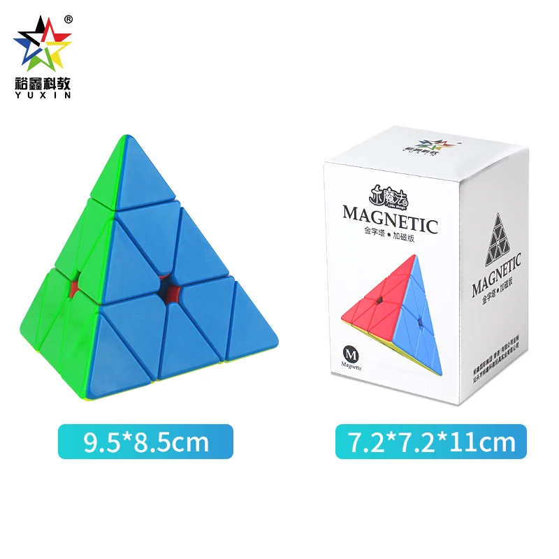YuXin Little Magic Pyramid Magic Cube Magnetic Cube ตลกความเร็วปริศนามืออาชีพของเล่นเด็กของขวัญ Cubo Magico