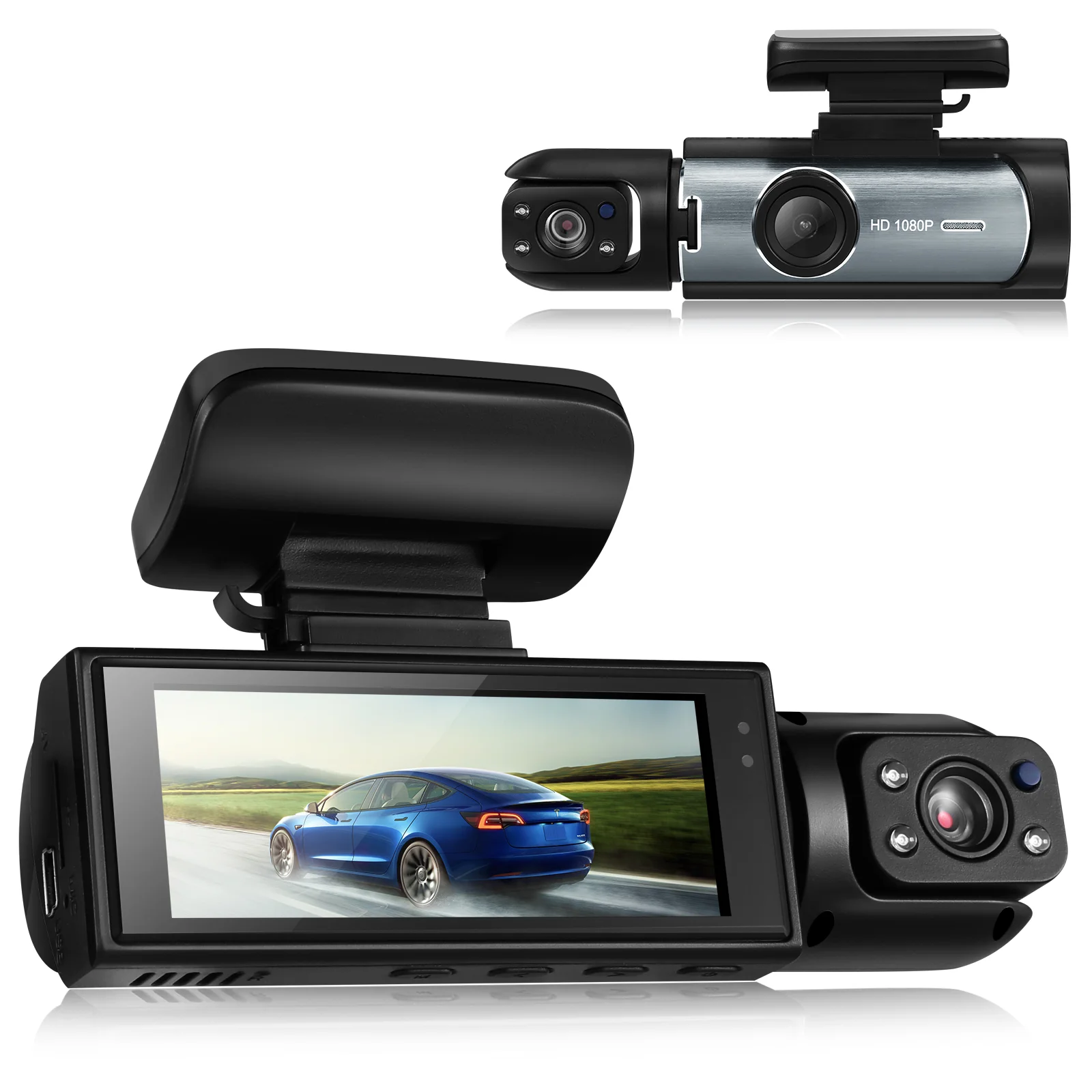 Dash Cam 316 Inch 1080P Wide Angle Dual Lens Front Back Camera G Sensor Car Driving Recorder car dashboard camera