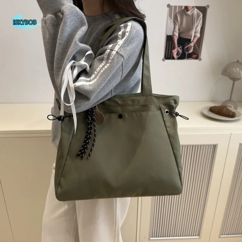 

Модная эстетичная большая сумка на шнурке, повседневная плиссированная сумка большой емкости, универсальные сумки на плечо для отдыха, женские сумки подмышками