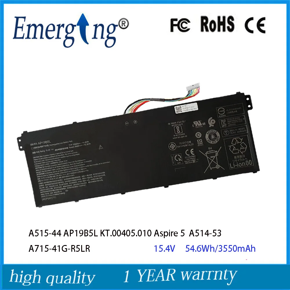 15.4V 54.6Wh AP19B5L Laptop Battery For Acer Aspire 5 A514-53 A515-44  7 A715-41G Series KT.00405.010