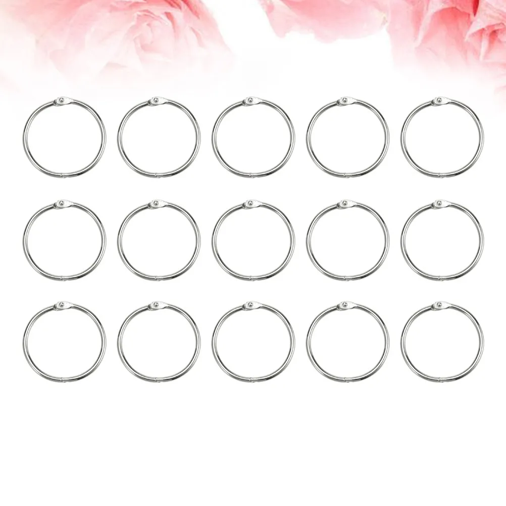 100個入り-ヘビーデューティー接続フープ-ステンレス鋼-内径25mm-外径30mm-アルバム組み立て、クラフト用品、diyに最適