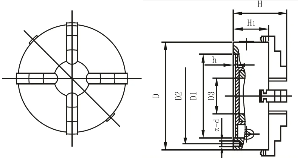 K12 SERIES FOUR JAW SELF CENTERING CHUCKS(TWO PIECE JAW)