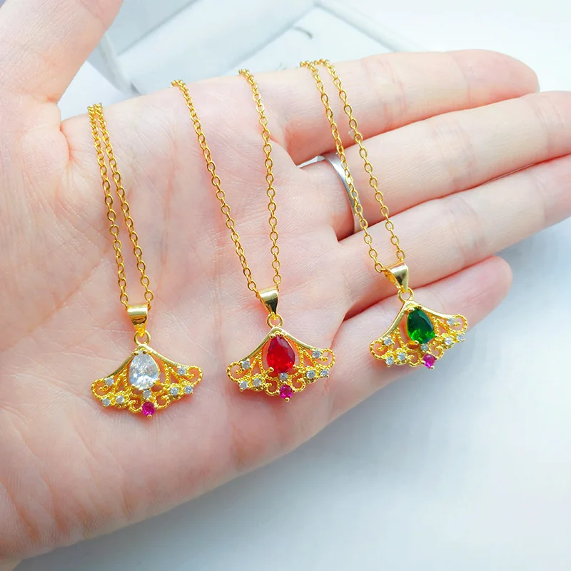 

Высококачественное модное платье с подвеской, золотое ожерелье AU750 с бриллиантами для женщин — простой и универсальный ювелирный подарок 18 карат