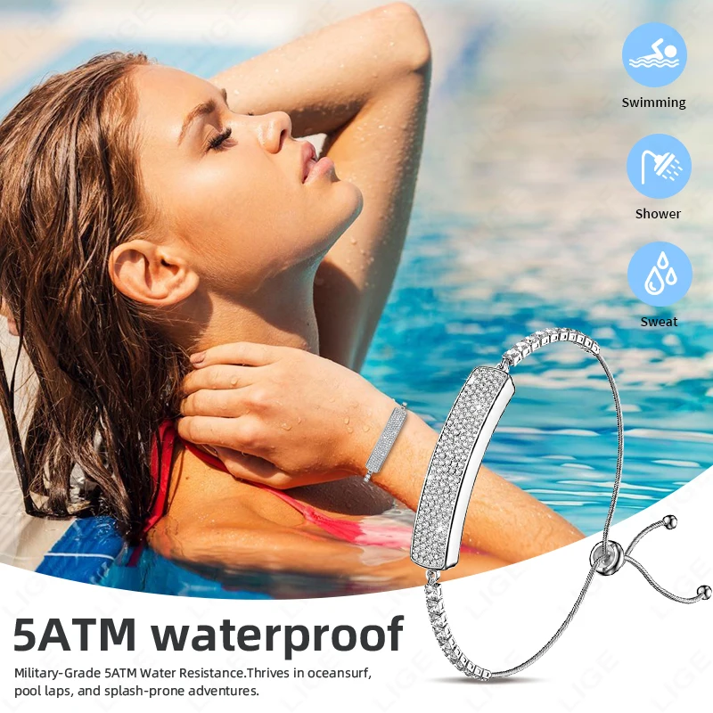 Fashion Women Gifts Smart Wristband Heart Rate Sleep Health Monitoring Waterproof Smart Bracelet Multiple Sport Modes SmartWatch
