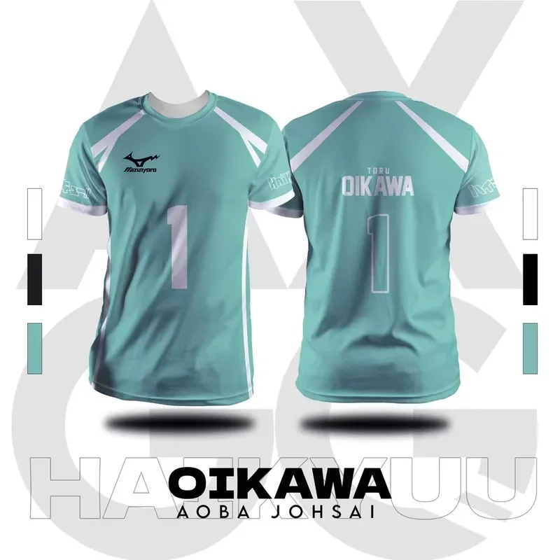 Bandai Haikyu Aoba Johsai Volleyball Jersey Oikawa No 1 Cosplay T Shirt Summer Breathable Quick Dry Athleisure Tee 2026