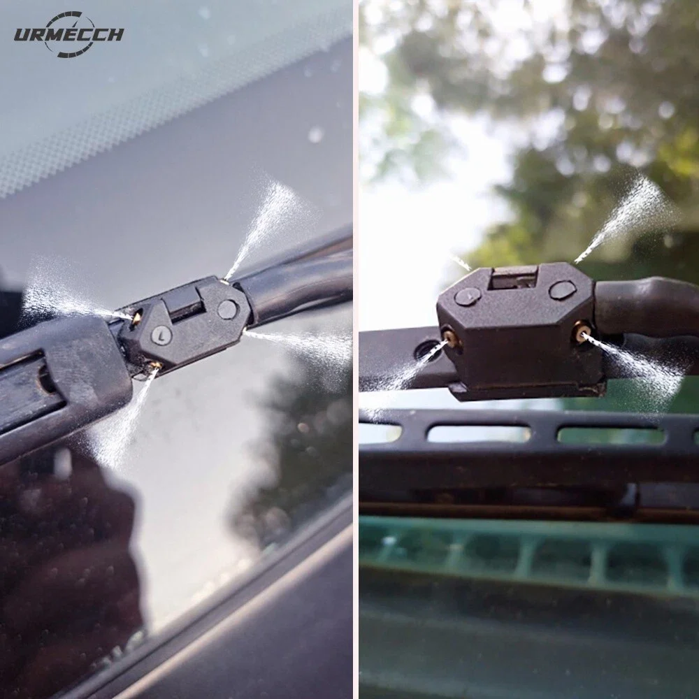 2/4 قطعة العالمي ممسحة فوهة ممسحة شفرة تركيب الزجاج الأمامي غسالة فوهة 2-متر خرطوم لمرسيدس العداء