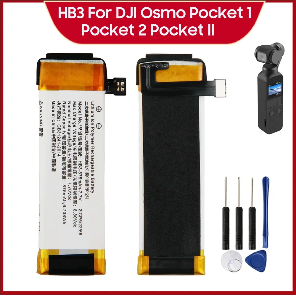 

Сменный аккумулятор HB3 для DJI Osmo Pocket 1 2 Osmo Pocket Osmo Pocket II 875 мАч, новые высококачественные аккумуляторы