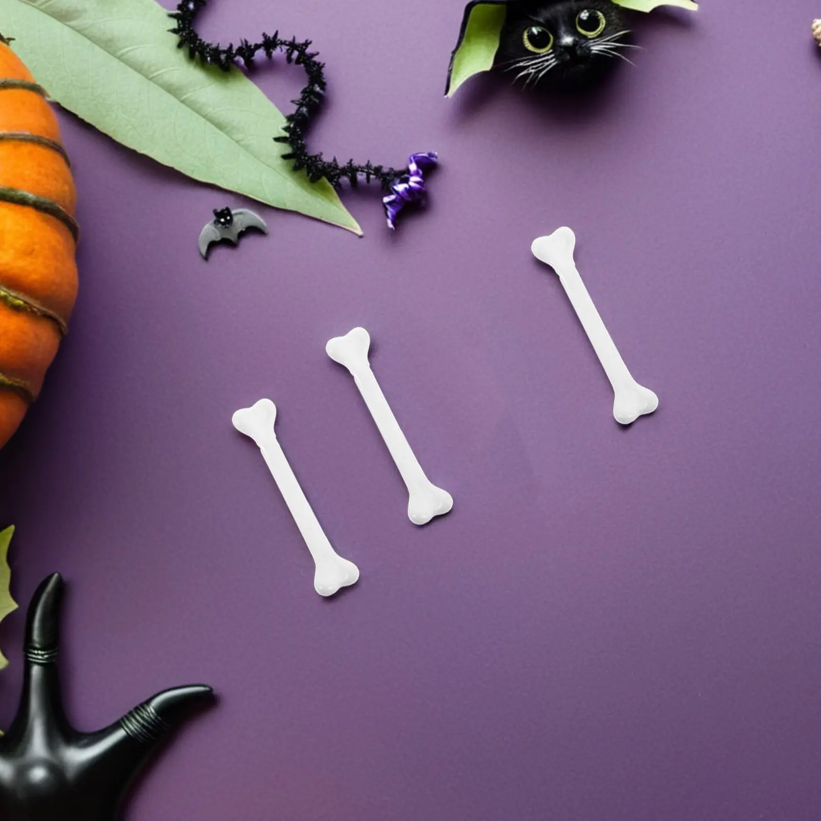 24pcs Decorative Plastic Human Props Halloween Bone Props Party Accessories Fake Human Bone Scene Safe Storage